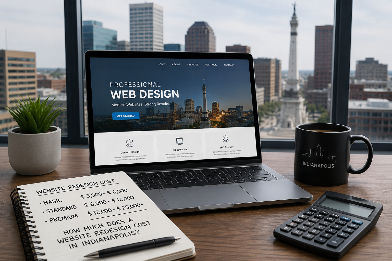 Professional web design estimate workspace